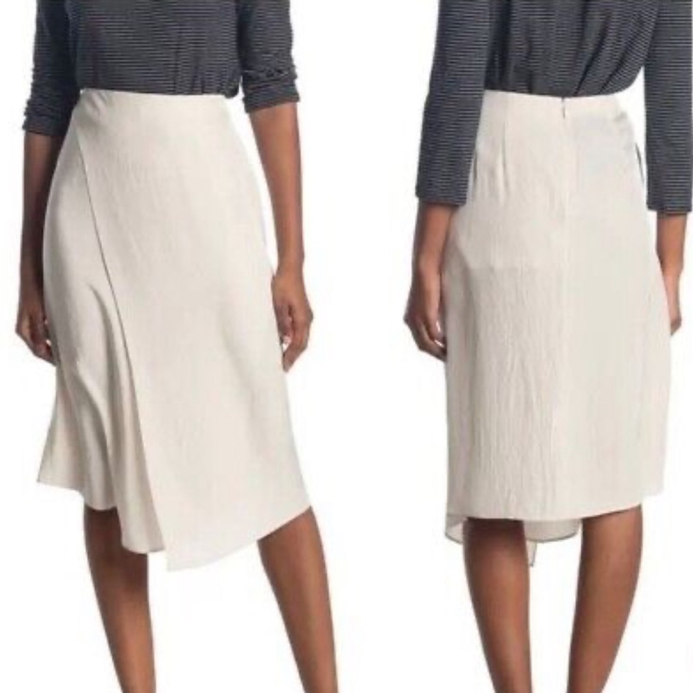 Vince Sateen Midi Skirt in Champagne Size 4